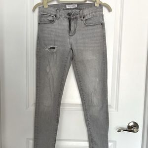 Gray distressed Banana Republic skinny jeans